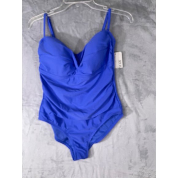 Catalina Womens Medium 8-10 One-Piece Swimsuit Padded Bra Purple - Picture 6 of 8